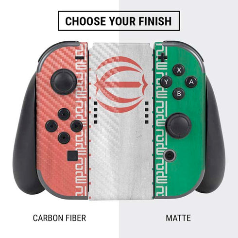 Iran Flag Distressed Nintendo Switch Bundle Skin